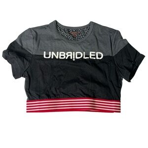 Unbridled M women’s grey and black athletic crop top